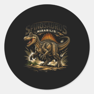 Adesivo Redondo Engraçado spinosaurus retrô dinossauro spinosaurus