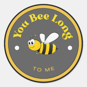 Adesivo Redondo ENGRAÇADO! Sticker - Você É Longo Para Mim - Bee