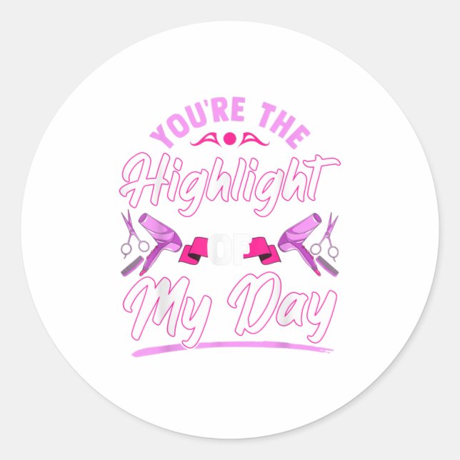 Adesivo Redondo Engraçado Stylist Barbershop Gift Hair Salon Hai (Frente)