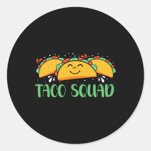 Adesivo Redondo Engraçado Taco Esquadrão Cinco De Mayo Homens E Mu
