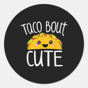 Adesivo Redondo Engraçado Taco Lover Shirt Taco Sobre Garota Bonit