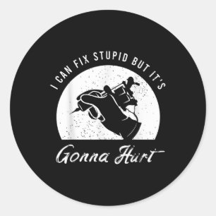 Adesivo Redondo Engraçado Tatuagem Para Um Artista De Tatuagem