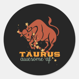 Adesivo Redondo Engraçado Taurus Zodiac Horoscope Astrologia Incr