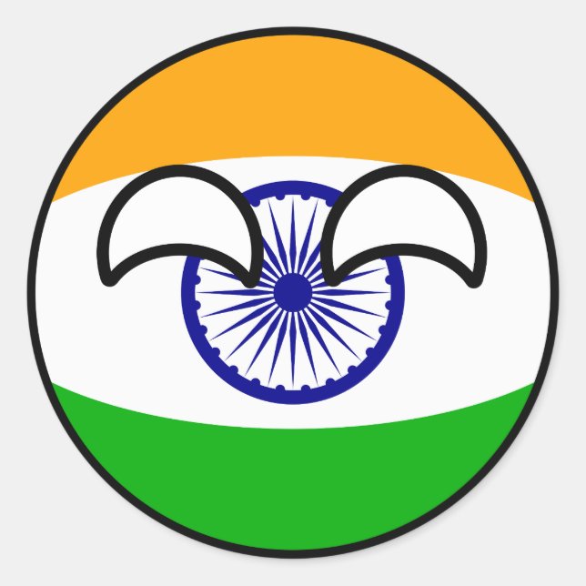 Adesivo Redondo Engraçado Tendência Geeky Índia (Frente)