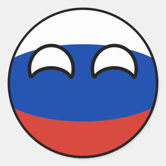 Adesivo Redondo Engraçado Tendência Geeky Rússia Countryball (Frente)