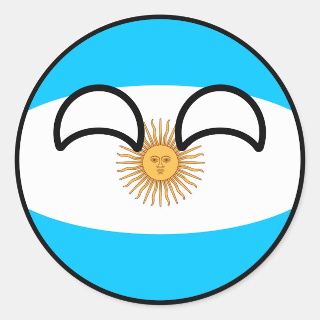 Adesivo Redondo Engraçado Tending Geeky Argentina Countryball (Frente)