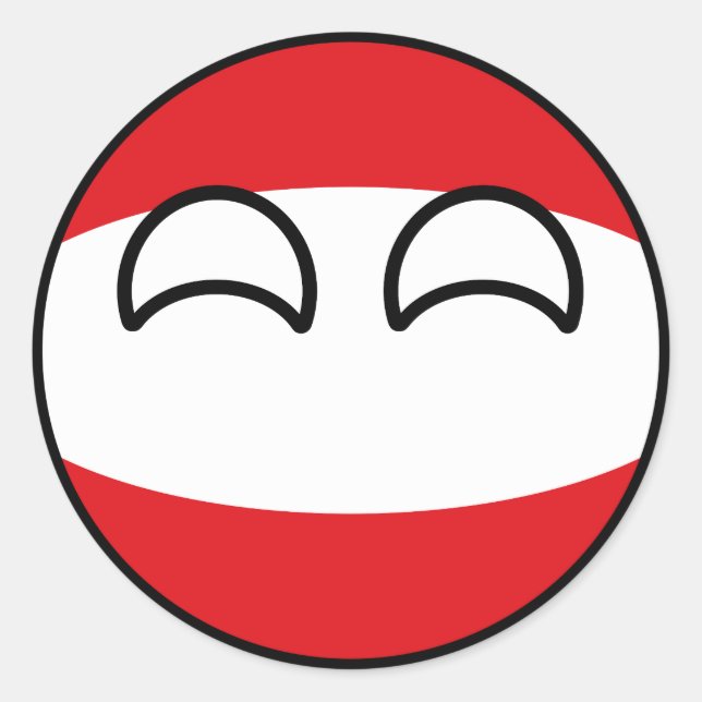 Adesivo Redondo Engraçado Tending Geeky Áustria Countryball (Frente)