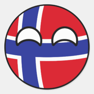 Adesivo Redondo Engraçado Tending Geeky Norway Countryball