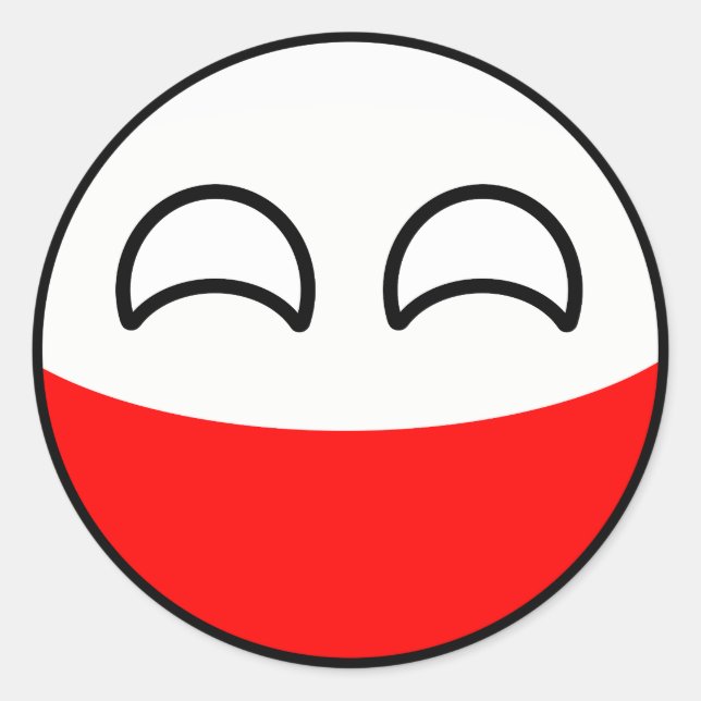 Adesivo Redondo Engraçado Tending Geeky Polônia Countryball (Frente)