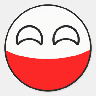 Adesivo Redondo Engraçado Tending Geeky Polônia Countryball