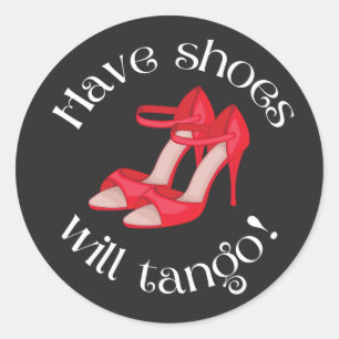 Adesivo Redondo Engraçado Ter Calçados De Tango Red Tango Calça
