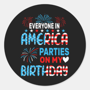 Adesivo Redondo Engraçado Todos Nos Partidos Americanos No Meu Ani