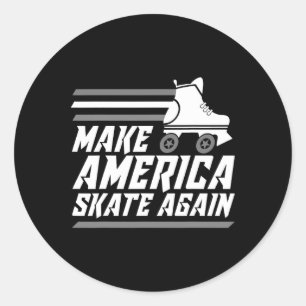 Adesivo Redondo Engraçado Torne o Skate Americano novamente dotado