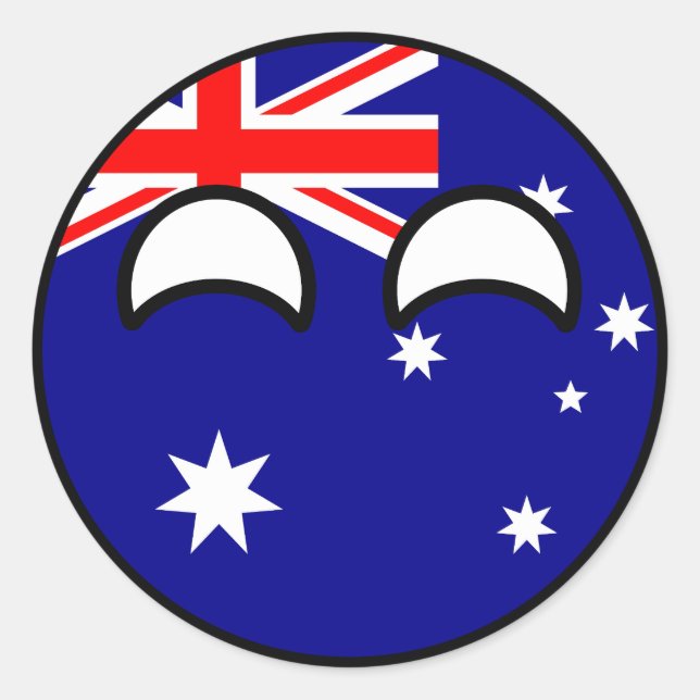 Adesivo Redondo Engraçado Trending Geeky Austrália Countryball (Frente)