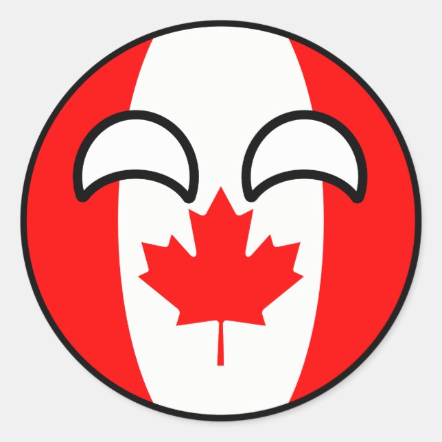 Adesivo Redondo Engraçado Trending Geeky Canadá Countryball (Frente)
