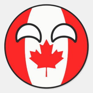 Adesivo Redondo Engraçado Trending Geeky Canadá Countryball