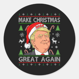 Adesivo Redondo Engraçado Trump 2024 Torne O Excelente De Natal No