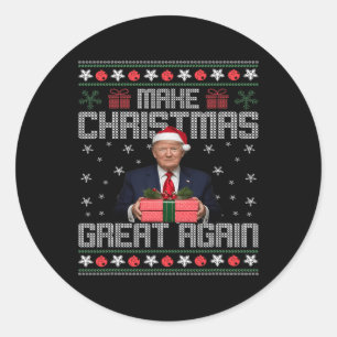 Adesivo Redondo Engraçado Trump 2024 Torne O Excelente De Natal No