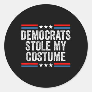 Adesivo Redondo Engraçado Trump Halloween Democratas Roubaram Meu