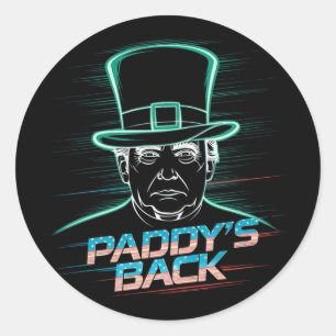 Adesivo Redondo Engraçado Trump Paddy's Back