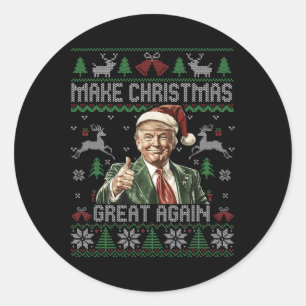 Adesivo Redondo Engraçado Trump Torne Excelente De Natal Novamente