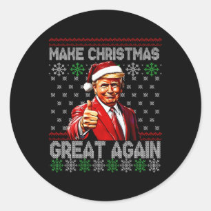 Adesivo Redondo Engraçado Trump Torne Excelente De Natal Novamente