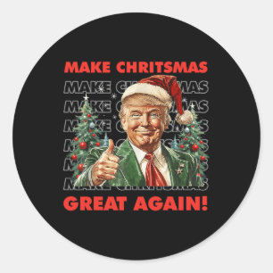 Adesivo Redondo Engraçado Trump Torne Excelente De Natal Novamente