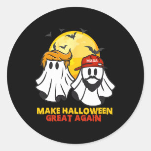 Adesivo Redondo Engraçado Trump Vance Ghost Mega Hat Faz Halloween