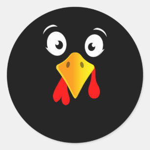 Adesivo Redondo Engraçado Turquia encara Dia de Ação de Graças