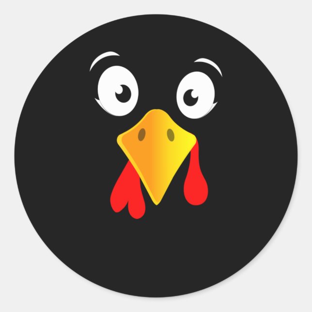 Adesivo Redondo Engraçado Turquia encara Dia de Ação de Graças (Frente)