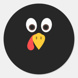 Adesivo Redondo Engraçado Turquia Enfrenta Ação de Graças