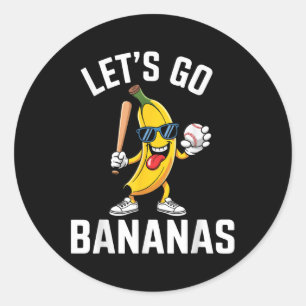 Adesivo Redondo Engraçado Vamos Bananas Cuja Fruta de Banana Jogue