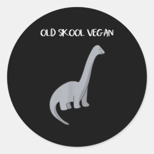 Adesivo Redondo Engraçado Vegan T Shirt Com Imagem De Dinossauro