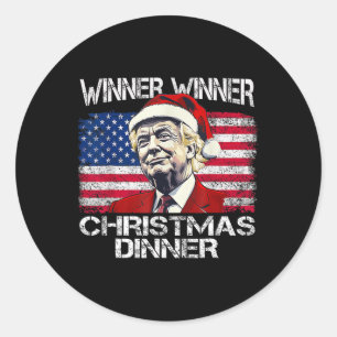 Adesivo Redondo Engraçado Vencedor do Trump Janto de Natal Xmas Me