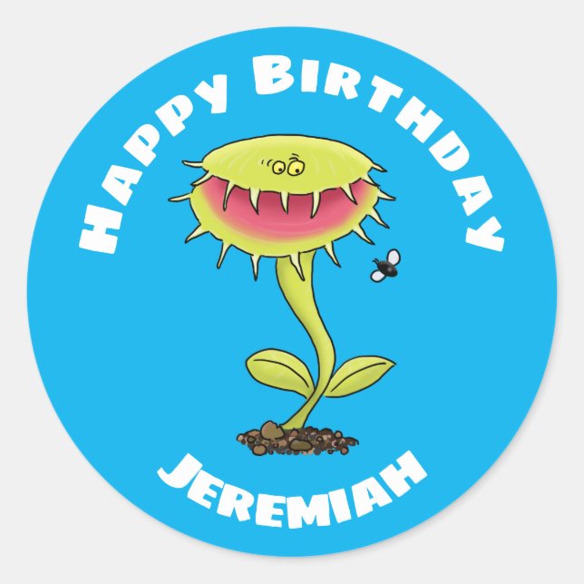 Adesivo Redondo Engraçado Venus voa cartografia da planta (Frente)