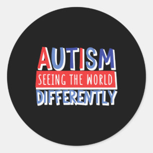 Adesivo Redondo Engraçado Ver O Mundo Diferente Criança Autista Mã