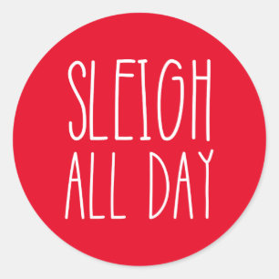 Adesivo Redondo Engraçado Vinhetas de Natal