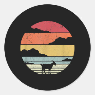 Adesivo Redondo Engraçado Vintage Goat Gift