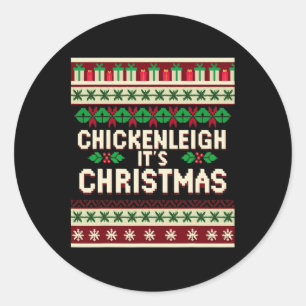 Adesivo Redondo Engraçado Xmas Chickenleigh É Natal