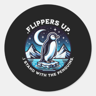 Adesivo Redondo Engraçados, Eu Pego Pinguins.