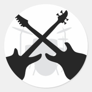 Adesivo Redondo engrenagem da banda - baixo eguitar dos cilindros