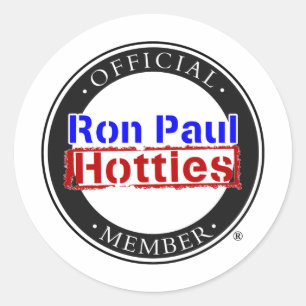 Adesivo Redondo Engrenagem de Ron Paul Hotties