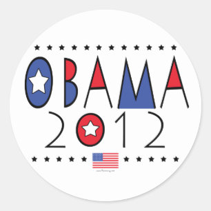 Adesivo Redondo Engrenagem do presidente Barack Obama 2012