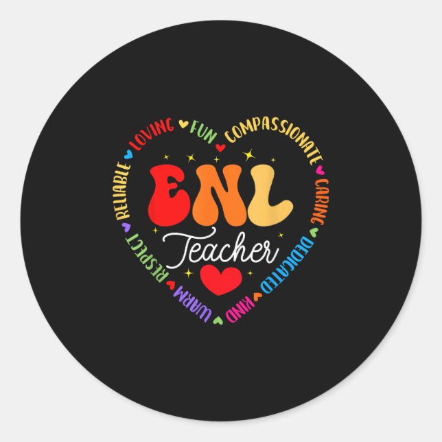 Adesivo Redondo Enl Professora Esquadrão Inglês Nova Língua - Trip (Frente)