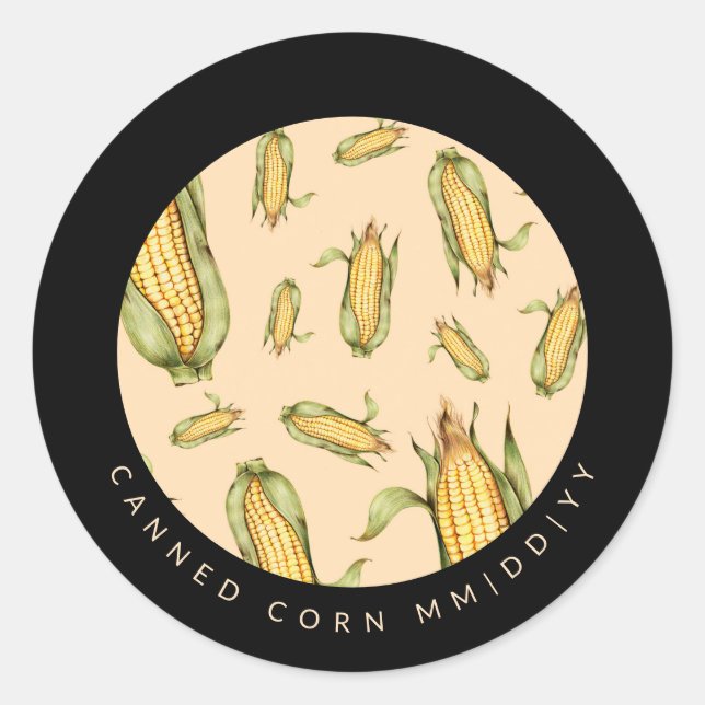 Adesivo Redondo Enlatamento | Milho Enlatado | Data | Milho na Esp (Frente)