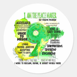 Adesivo Redondo Enneagram Tipo 9 - Sou O Criador Da Paz