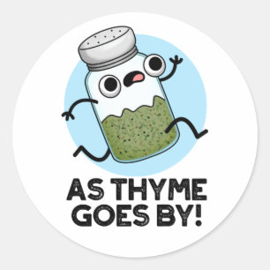 Adesivo Redondo Enquanto O Thyme Passa Por Arroz De Arroz Bonito