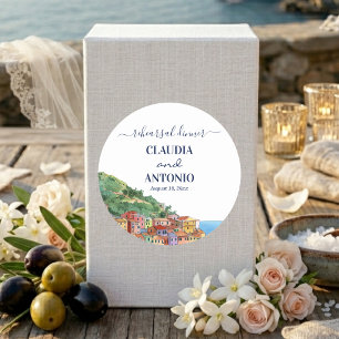 Adesivo Redondo Ensaio de Jantar de Casamento na Riviera Italiana