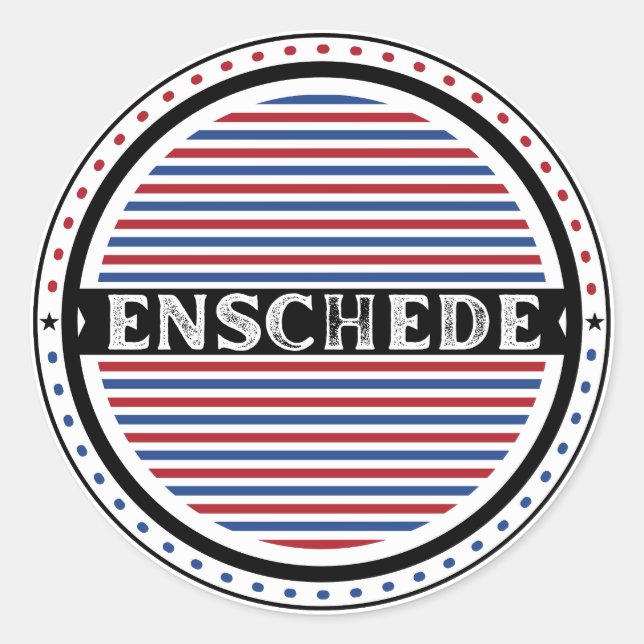 Adesivo Redondo Enschede City Pride Emblem – Dutch Identity (Frente)