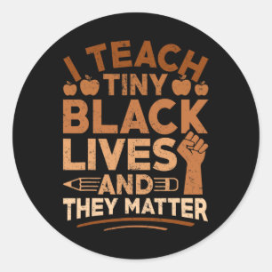 Adesivo Redondo Ensina a vida negra e a história negra do mês do c